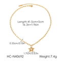 Detailed size specifications for gold stainless steel star pendant necklace with dimensions - Star Pendant Necklace (HC-N40692) / Gold