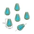 Lake blue acrylic baroque teardrop beads with golden lace trim for DIY jewelry, 17x12mm - #22 Heart of the Ocean Bead 30pcs/pack