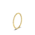 Anillo trenzado minimalista de plata S925 con elegante textura espiral chapada en oro 18K - Talla US 3.5 / Dorado