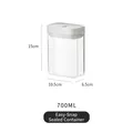 Contenitore ermetico da 700ml con coperchio bianco e dimensioni 10,5x6,5x15cm per alimenti - 700ml