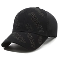 Schwarze Mesh-Baseballkappe mit Strass-FDMY-Buchstaben für sportlichen Look - Schwarz
