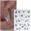 Dettaglio di adesivi per unghie con farfalla acquerello bordata d'oro e effetto 3D - Adesivo Farfalla Dorata 03(MO-333)