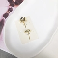 Minimalist gold-tone lava-style dome stud earrings set on a white display card - 14# Gold 2-Piece Set