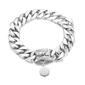 Collar para perro de eslabones cubanos en acero inoxidable 316L con placa grabada - Estilo De Eslabones Cubanos Plateados (KDC044-KJX)