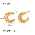 Detailed view of 18k gold plated spring hoop earrings with 2.8cm height dimensions - Spiral Spring Hoop Earrings (NB-E1021) / Gold