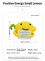 Handmade crochet lemon doll hanging ornament with positive quote card, 6.5cm size - Lemon