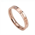 Roségoldener Edelstahlring mit Forever Love Gravur und eingesetztem Edelstein - US 5 / Roségold