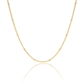 Minimalist gold-plated stainless steel necklace featuring delicate beads and fine chain link - Starry Satellite Chain