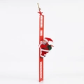 Electric climbing Santa Claus on red ladder with gift bag for Christmas holiday decor - Red Ladder Style