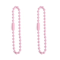 Detalle de dos cadenas de bolas de metal lacado en rosa para accesorios de bricolaje - Rosa