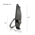 Gunmetal lobster bottle opener keychain tool with net weight 19g and 55mm length - Black Surfboard Bottle Opener