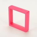 Rose pink 3D floating jewelry display box with transparent PE film and square frame - Rose Red