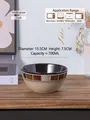 Japanese style 700ml ceramic bowl with mosaic pattern rim and underglaze finish - Red Grid
