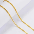 Elegant 18K gold plated wheat chain necklace with intricate woven links for women - Chopin Chain 50+10cm / Gold