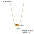 Dettaglio con dimensioni del ciondolo a fagiolo dorato lucido da 1,0 cm per 0,8 cm - Ciondolo Curvo (FX29167D0W0)