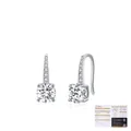 Elegantes pendientes de moissanita en plata 925 con certificado GRA en tono plateado - Plata 925 / Plata 925
