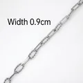 Detailed macro view of 9mm wide stainless steel DIY chain links with geometric textures - Style 3 (0.9cm Width / Per Meter)