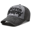 Vintage washed baseball cap in black and gray with NYPD's Graphy embroidery - Black