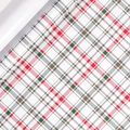 Classic red and green plaid Christmas gift wrapping paper roll with elegant white base - Red and Green Plaid
