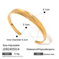 Irregular wave pattern open bangle in 18K gold plated stainless steel for women - Minimalist Slim Cuff / Gold (JDB2405014)