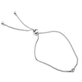 Adjustable silver box chain bracelet with sliding clasp and round bead ends - Round Beads / Silver