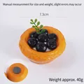 Blueberry fruit tart fridge magnet with 7.3cm diameter and round back magnet base - Blueberry Tart - Fridge Magnet