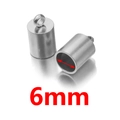 6mm silver stainless steel cylindrical cord end cap for DIY jewelry making - Inner Diameter 6mm / Steel