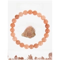 Natural orange sunstone beaded bracelet with raw gemstone and English meaning card - Standard Beaded Style / Sunstone