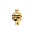 Vertical striped S925 sterling silver magnetic clasp in gold for DIY jewelry - Gear Ball 8mm Gold