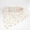 Soft white bamboo cotton baby swaddle blanket featuring classic Peter Rabbit pattern - 120*120cm / Peter Rabbit-Bamboo Cotton Muslin