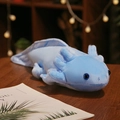Sky blue axolotl plush toy with soft texture in a cozy indoor setting - Type B (Prone Position) / 45cm / Blue