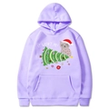 Lila Weihnachts-Hoodie mit lustiger Katze und Tannenbaum-Print für Damen und Herren - Lavendel