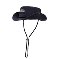 Navy blue breathable outdoor sun hat with adjustable drawstring and mountain embroidery - M (56-58cm) / Navy Blue