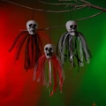 Set of 3 Halloween skeleton hanging ghosts with colorful ribbons for party decor - H-10 Octopus Hanging Ghost Style (H-10)