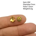Calotte de perle fleur 20# en or mat, diamètre 7mm pour la création de bijoux - Fleur à Relief Granulé (20#)
