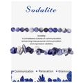 Macro shot of 6mm polished sodalite round beads and irregular raw crushed stones in blue - Sodalite Bracelet