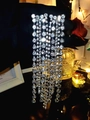 Sparkling silver rhinestone tassel drop earrings featuring long multi-row crystals - Silver Multi-row Rhinestone Tassel