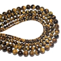Natural tiger eye round beads with silky luster texture for DIY jewelry making - 4mm Approx 93pcs / Tiger's Eye