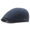 Dark blue breathable mesh beret with flat brim and silver OKSOFOX logo for outdoors - Navy Blue