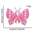 Pink ribbon butterfly embroidery patch for women's awareness with dimensions 5x6.6cm - Pink Ribbon Patch Style 32 (Butterfly)