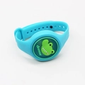 Luminous blue silicone mosquito repellent bracelet with a green cartoon dinosaur for kids - Blue Crocodile