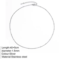 Collana minimalista in acciaio inossidabile argento 40+5cm catena a sfere con chiusura - Catena con Sfere da 1,5 mm / Color Acciaio