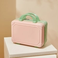 Beauty case rigido da 14 pollici rosa e verde con manico portatile e chiusura a zip - Rosa e Verde Matcha