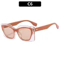 Μοντέρνα oversized γυαλιά ηλίου cat-eye με πορτοκαλί σκελετό και καφέ φακούς - Πορτοκαλί Πλαίσιο Ανοιχτόχρωμος Φακός Τσαγιού