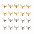 Set of 20 mini metal butterfly hair clips in gold and silver finishes on white background - Mixed 20Pcs Set