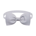 Adjustable light grey grosgrain pet bow tie for cats and dogs in solid silver grey color - Light Gray