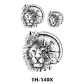 Waterproof temporary tattoo sticker with lion head and compass design, model TH-140X - Th-140 / 210*148mm