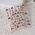 Cartoon girl embossed nail sticker TS-2950 with ancient style motifs and flowers - Graceful Girl - New Embossing (TS-2950)