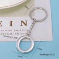 Custom silver metal letter O keychain with 30mm ring and polished chrome finish - Letter-O