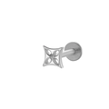 F136 titanium clover stud earring with silver finish and hollow design for cartilage - 1# Silver Clover